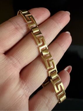 Vintage Gold-Tone Greek Key Bracelet